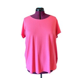 Tahari Woman Pink Boxy Short Sleeve Tee
